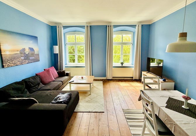 Ferienwohnung in Biendorf - Schloss Gersdorf - Wohnzimmer