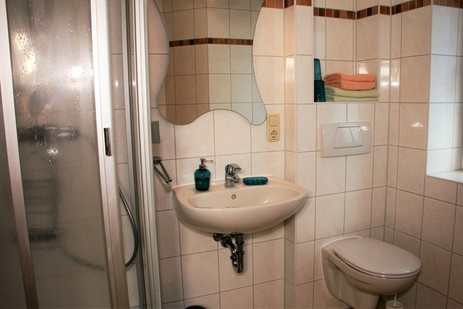 Ferienwohnung in Rerik - Ankerplatz - Badezimmer im Dachgeschoss