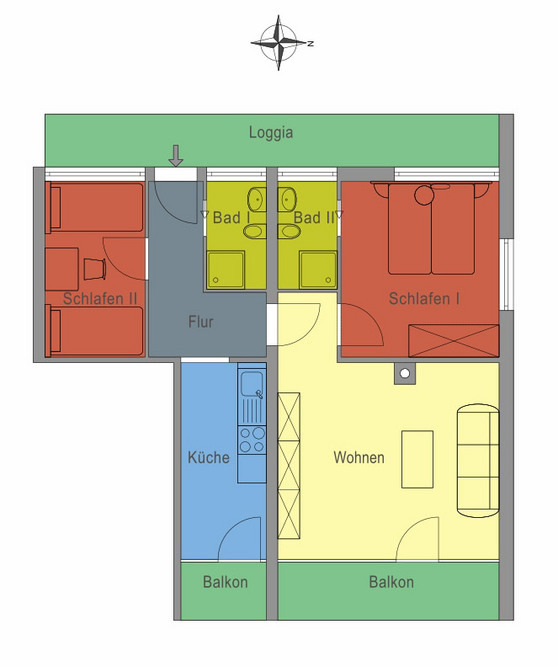 Ferienwohnung in Kellenhusen - Haus Sommerland OG 4 - Grundriss