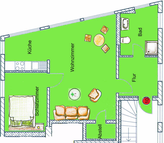 Ferienwohnung in Seebad Heringsdorf - (Brise) Gartenhaus Emmi App. 10 - Bild 8