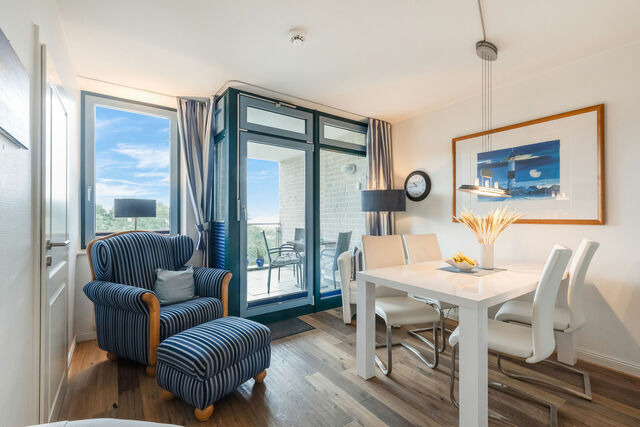 Ferienwohnung in Fehmarn OT Burgtiefe - Strandburg Strandfeeling: Balkon mit Seeblick - Bild 8
